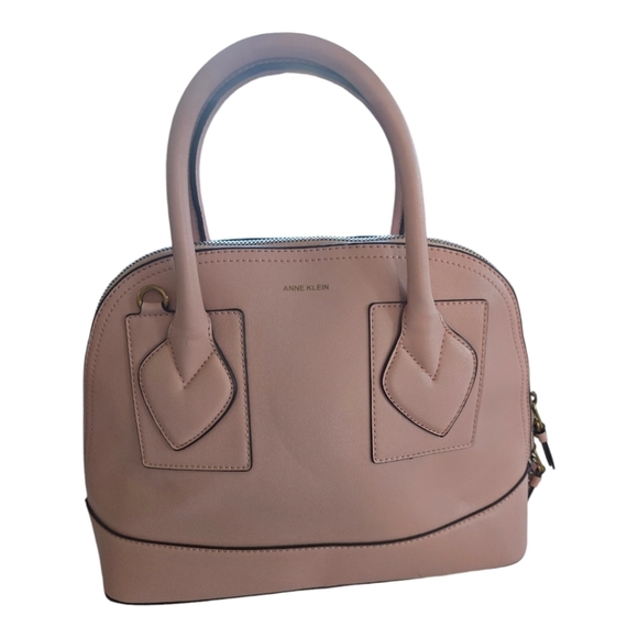 Anne Klein Shoulder Hand Bag Women Pink Lion Head  Gold Logo Hardware New - Picture 1 of 15
